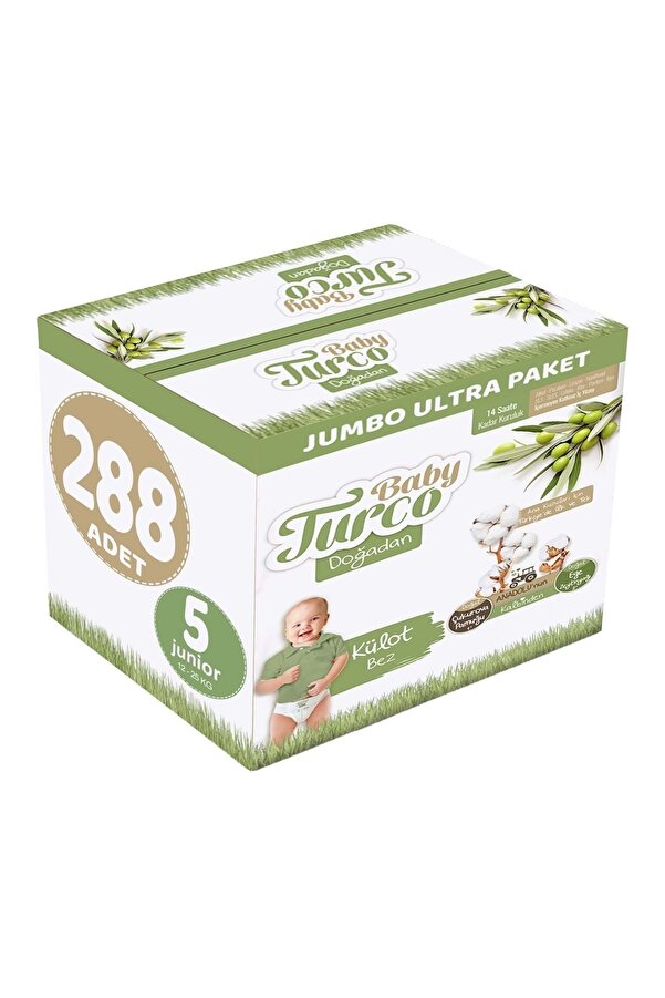 Baby Turco Külot Bebek Bezi Doğadan Beden:5 (12-25kg) Junior 288 Adet Jumbo Ultra Pk