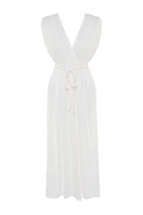 【関税込み】Cream Taffeta Chain Belt Maxi' dress Cream Taffeta Chain Belt Maxi Dress – self-portrait-EU