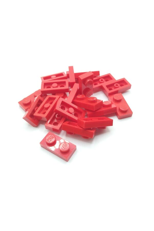 LEGO Orjinal Moc Custom Aksesuar Creator Plate 1 X 2 Düz Tuğla Kırmızı 10 Adet Gönderilecek