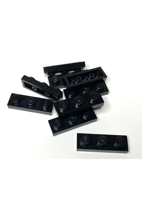 LEGO Orjinal Moc Custom Aksesuar Creator Plate 1 X 3 Düz Tuğla Siyah 4 Adet Gönderilecek