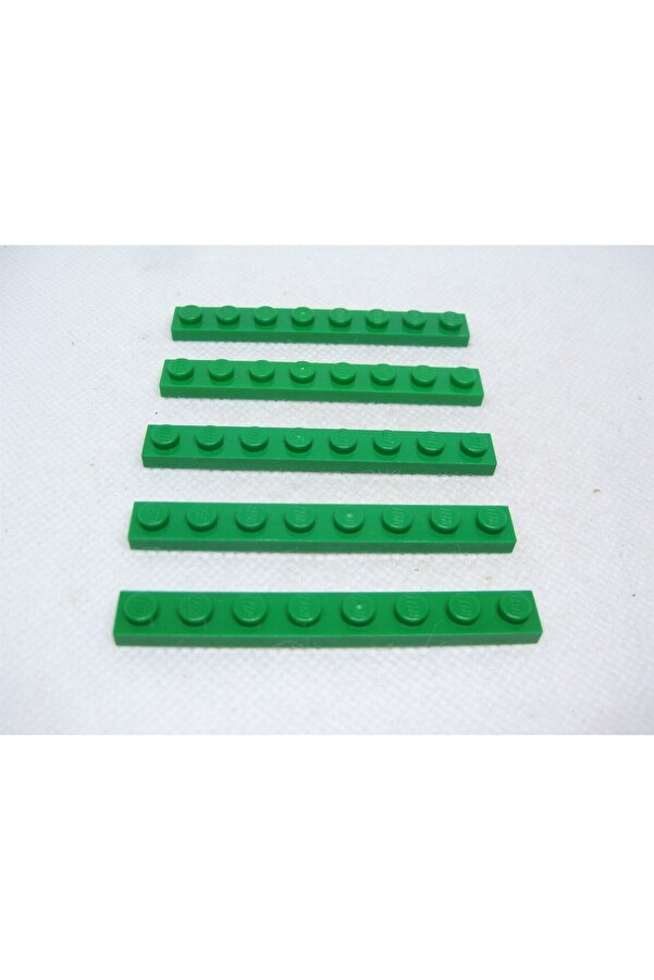 LEGO Orjinal Moc Custom Aksesuar Creator Plate 1 X 8 Düz Tuğla Yeşil 4 Adet Gönderilecek