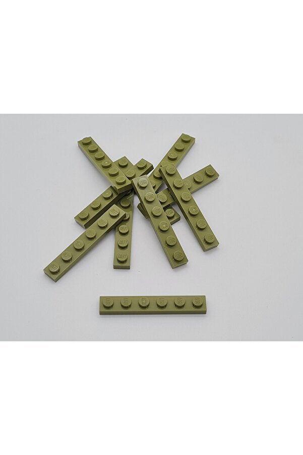 LEGO Orjinal Moc Custom Aksesuar Creator Plate 1 X 6 Düz Tuğla Asker Yeşili 4 Adet Gönderilecek