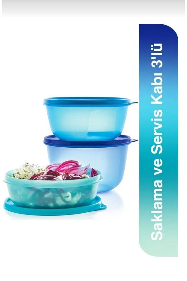 Tupperware-3-Piece Storage and Service Containers 1 Lt - 1.5 Lt, 2 Lt 1