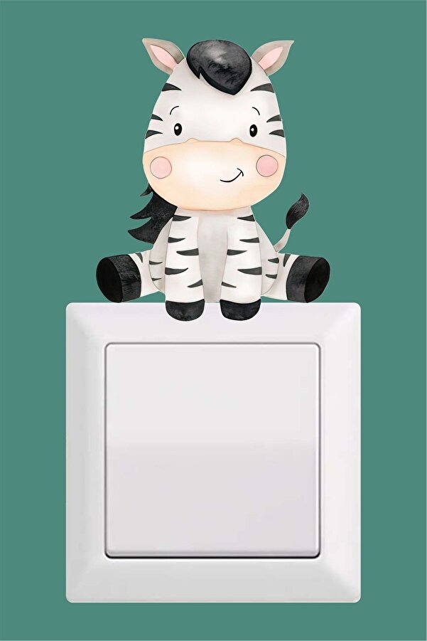 Duende Sticker - Mini Zebra Çocuk Odası Priz Stickerı