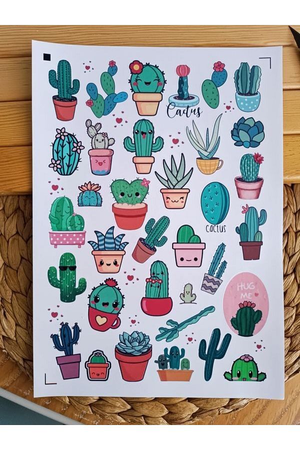EyER Shoping-Cactus Sticker Set is Suitable for Bullet Journal 1