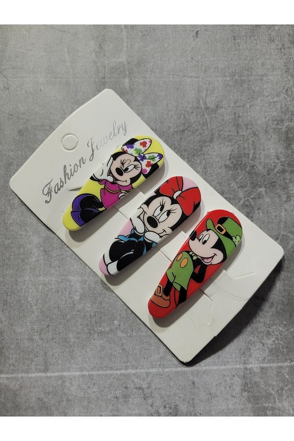 GÜLPEŞE-3-Piece Snap Clasp with Mickey Mouse Cartoon Character Glpş-012 1