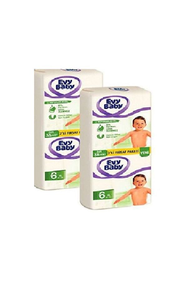 Evy Baby-Baby Diapers Size 6 Extra Large 15+kg 76 Pieces 1