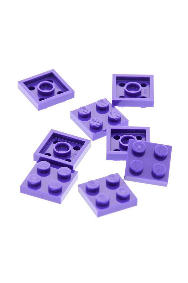 LEGO-لوحة إكسسوارات أصلية مخصصة من Moc 2 × 2 طوب مسطح أرجواني داكن 4 قطع سيتم إرسالها 1