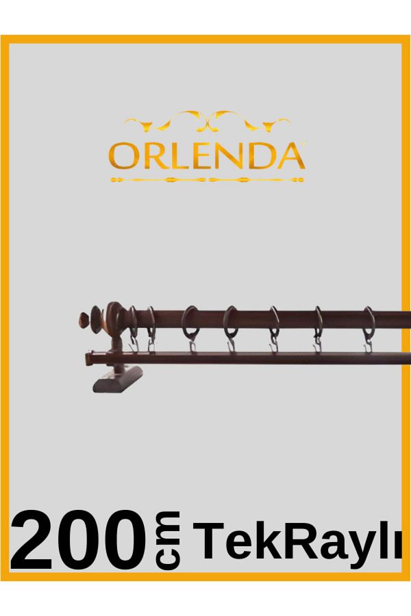 Orlenda-علاقة ستائر ريفية من خشب الجوز - أنبوب ريفي مفرد 200 سم 1