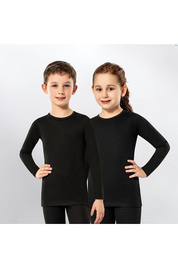 CiciTime Cocuk Modas Tutku Black Girls and Boys Thermal Underwear Set Trendyol