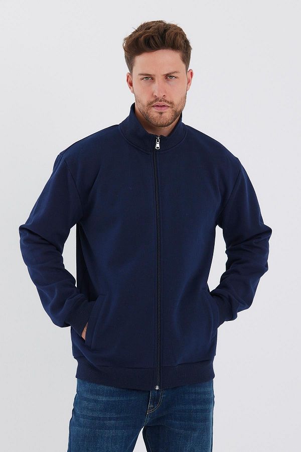 Mens zipped cardigan with collar and side pockets store