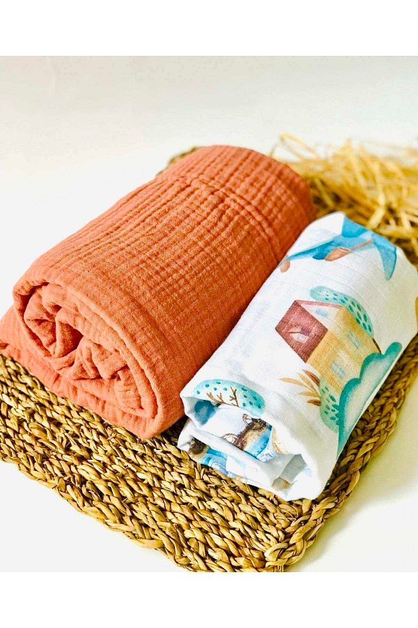 JUNİPERUS-4 Layers And 2 Layers Multi-Purpose Muslin Cloth Cover Blanket 1
