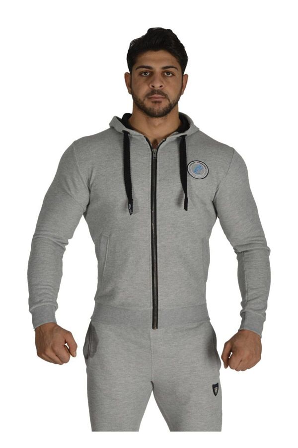 Grey slim fit tracksuit sales