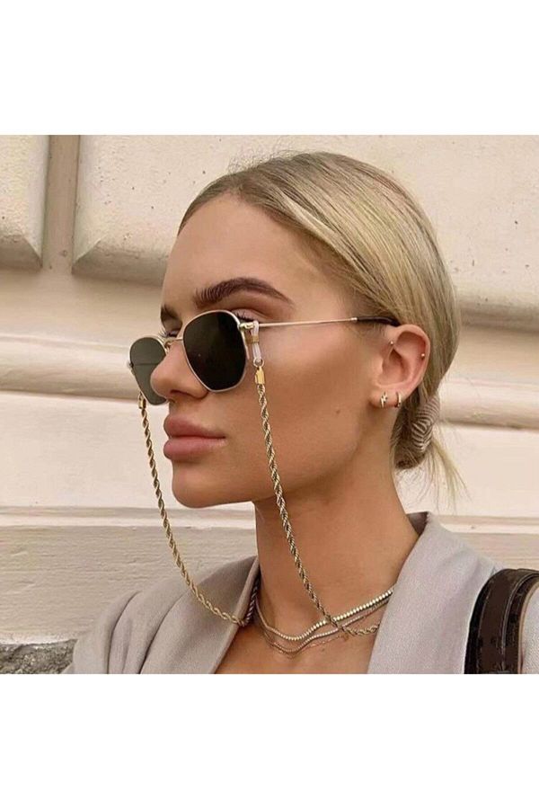 X Lady Accessories Fashion Gold Plated Twirl Glasses Chain Metal
