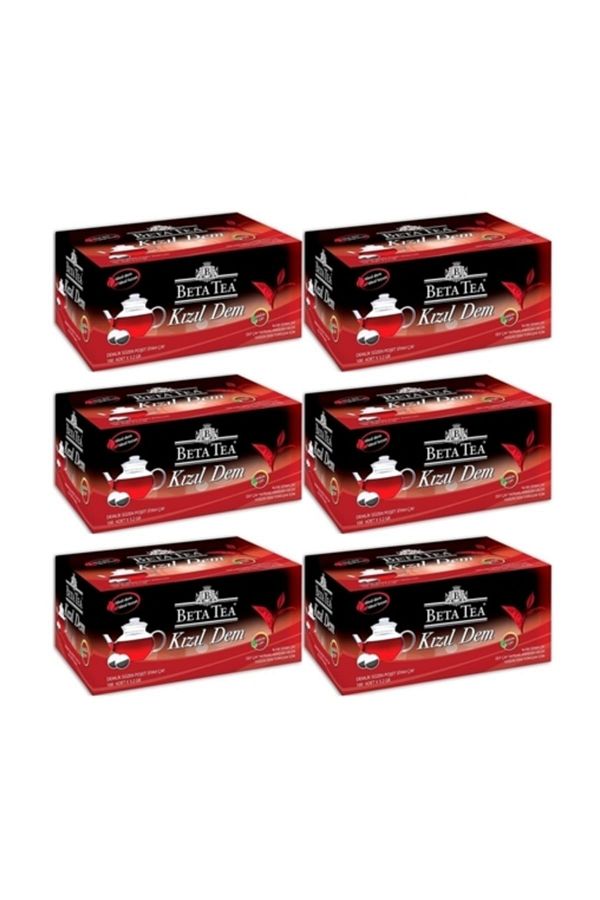 Beta Tea-Beta Red Teapot Tea Bag 100 Pieces X 6 Pieces 3,2 Grx100:320 Gr 1