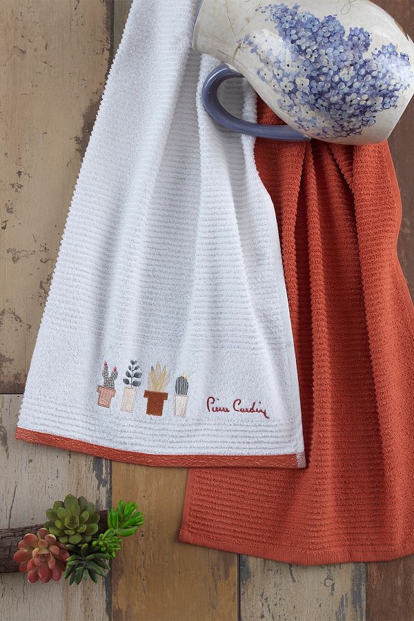 Pierre Cardin Set of 2 Brick Colored Kitchen Towels Trendyol