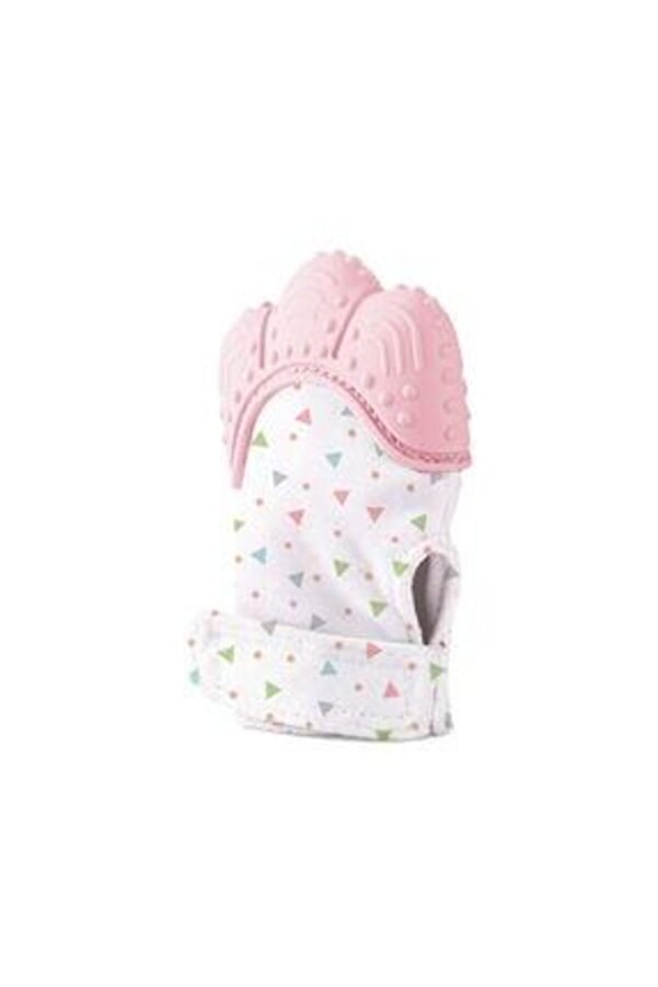 Weigo Weego Diş Kaşıyıcı Desenli Hışırtılı Eldiven Pembe 0-12 Ay