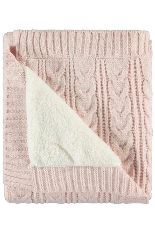 Genel Markalar At Kuyruğu Desenli Triko Battaniye (pembe / 75x95)