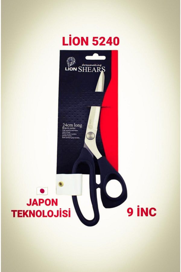 Lion-Plastic Handle Tailor Garment Leather Cutting Scissors 5240 - 24 Cm 1
