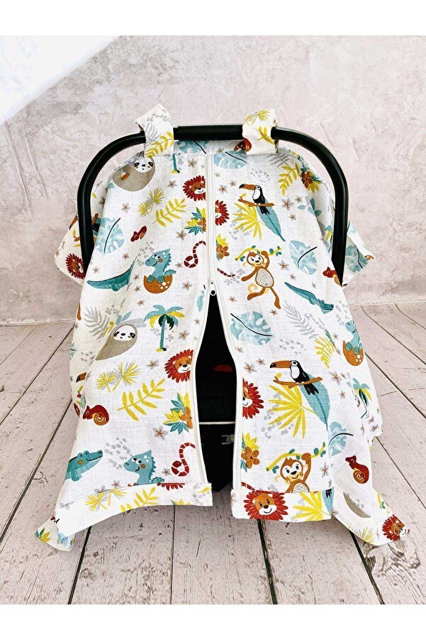 JUNİPERUS Zoo Müslin Puset Örtüsü Fermuarlı Bej