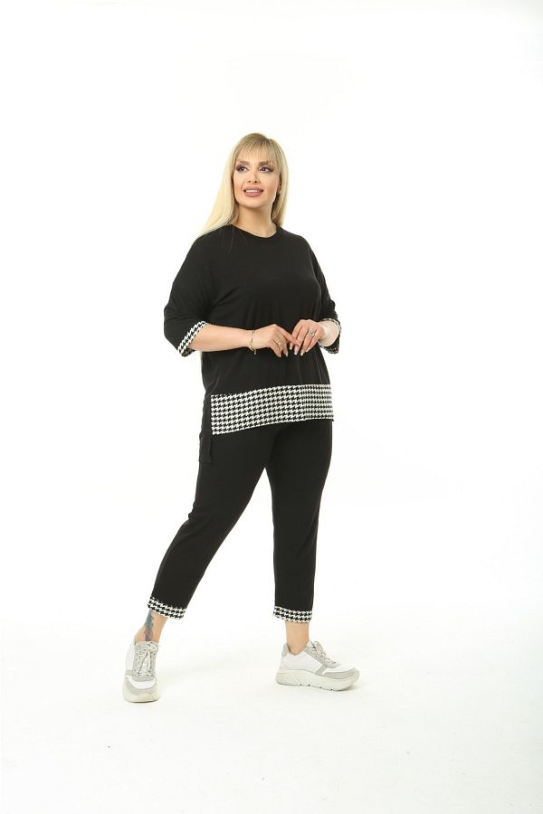 Mami-Combed Cotton Capri Double Set Plus Size Summer Tracksuit Set 1