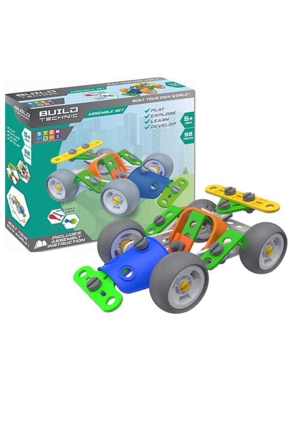 Roy Toy-مجموعة ألعاب Go-kart DIY المكونة من 58 قطعة للأطفال من سن 3 سنوات فما فوق 1