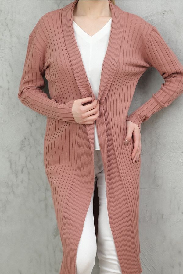 Dusty rose long cardigan outlet