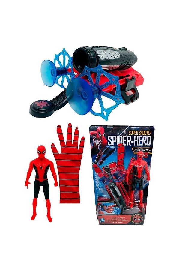 EVMAK-Spiderman Spiderman Web Throwing Arrow Throwing Suction Cup Gloves and Luminous Figure 1