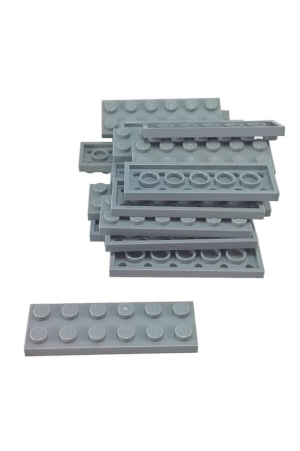 LEGO Orjinal Moc Custom Aksesuar Creator Plate 2 X 6 Düz Tuğla Açık Gri 4 Adet Gönderilecek