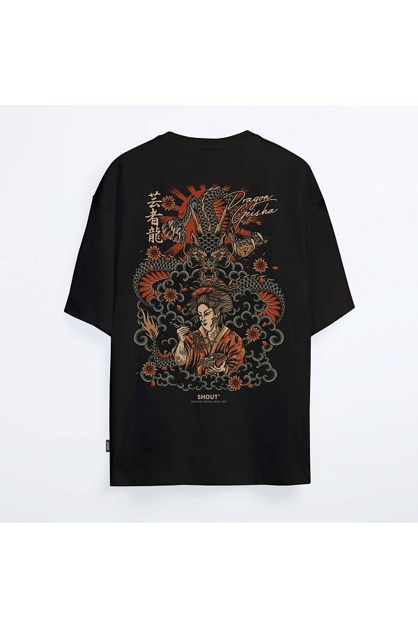 Shout Unisex Oversize Dragon Geisha T shirt Trendyol