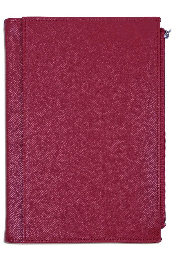 Victoria's Journals-Zipco Soft Protective Zippered Pocket Striped Block Notepad 14x20 Cm Fuchsia 1