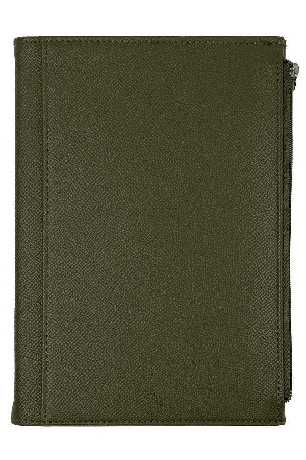 Victoria's Journals-Zipco Soft Protective Zippered Pocket Striped Block Notepad 14x20 Cm Green 1