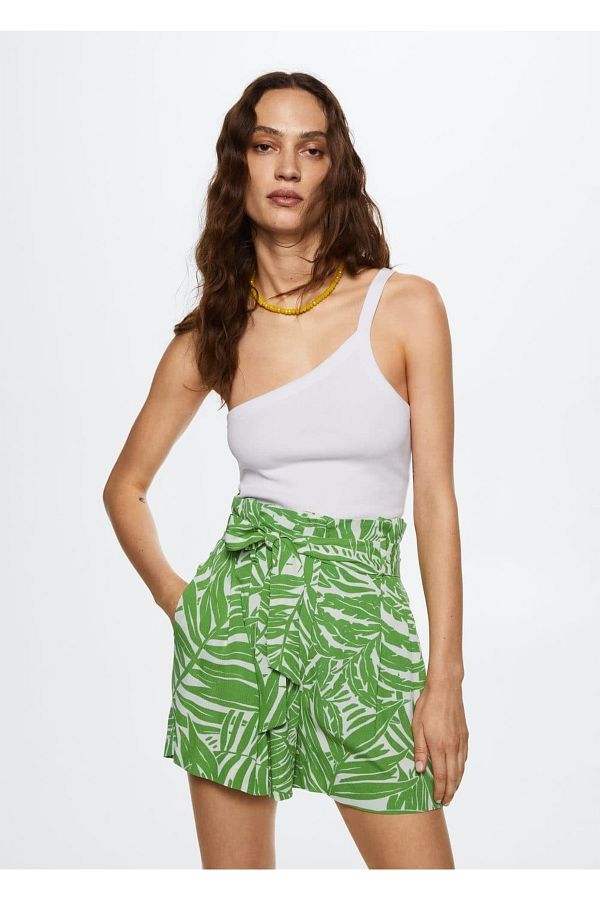 Mango belted shorts on sale