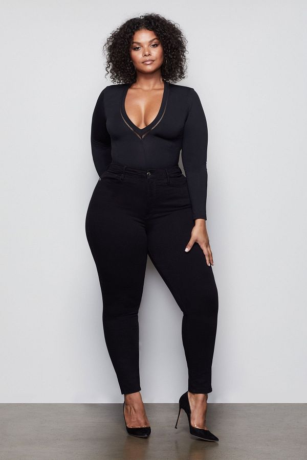 Plus size black skinny jeans online