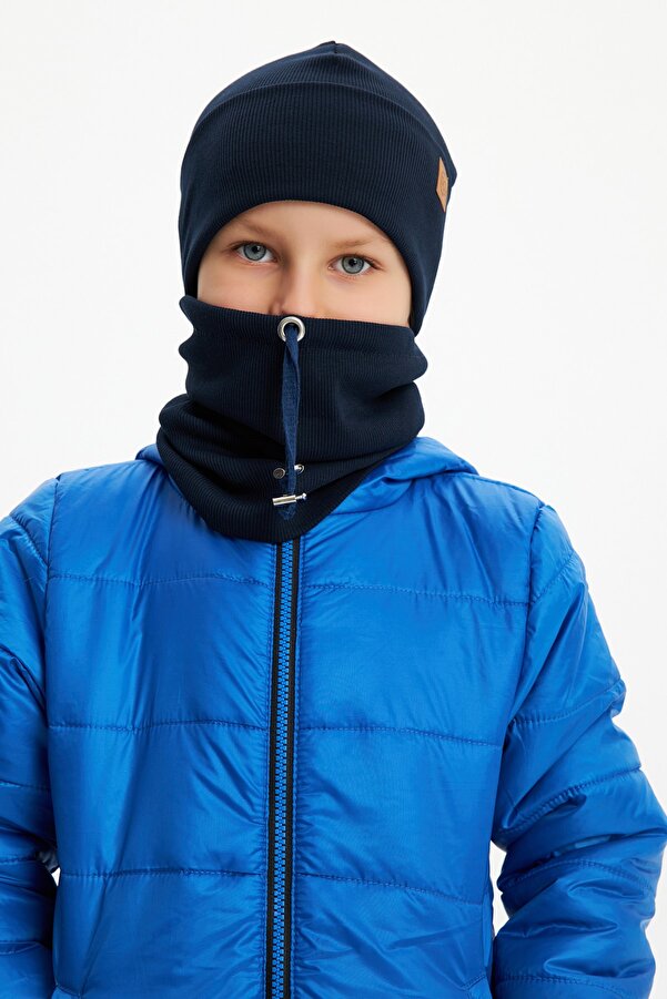 Babygiz Erkek Bebek Çocuk Trend Style Şapka Bere Boyunluk Takım Rahat %100 Pamuklu Kaşkorse