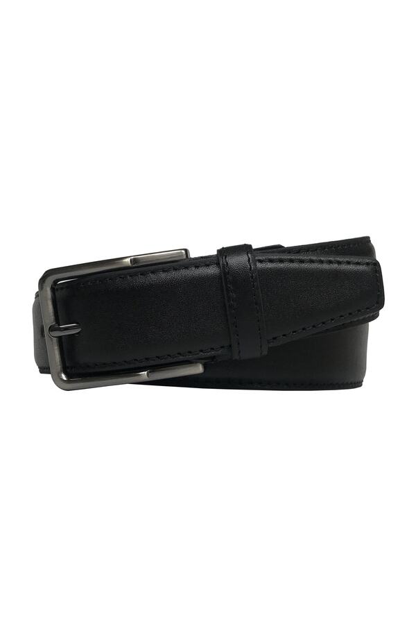 GoDeri-Curea de pantaloni din piele naturală cusută neagră clasică, 3,5 cm = dk-0808 1