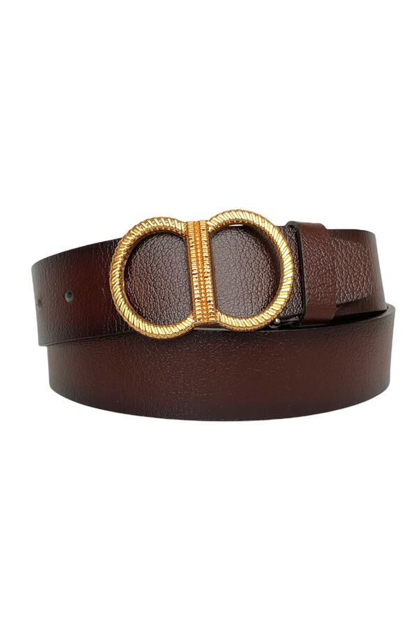 GoDeri-100% Genuine Leather, Gold Buckle Claret Red Women's Jeans Belt 4 Cm=an-byn-16 1