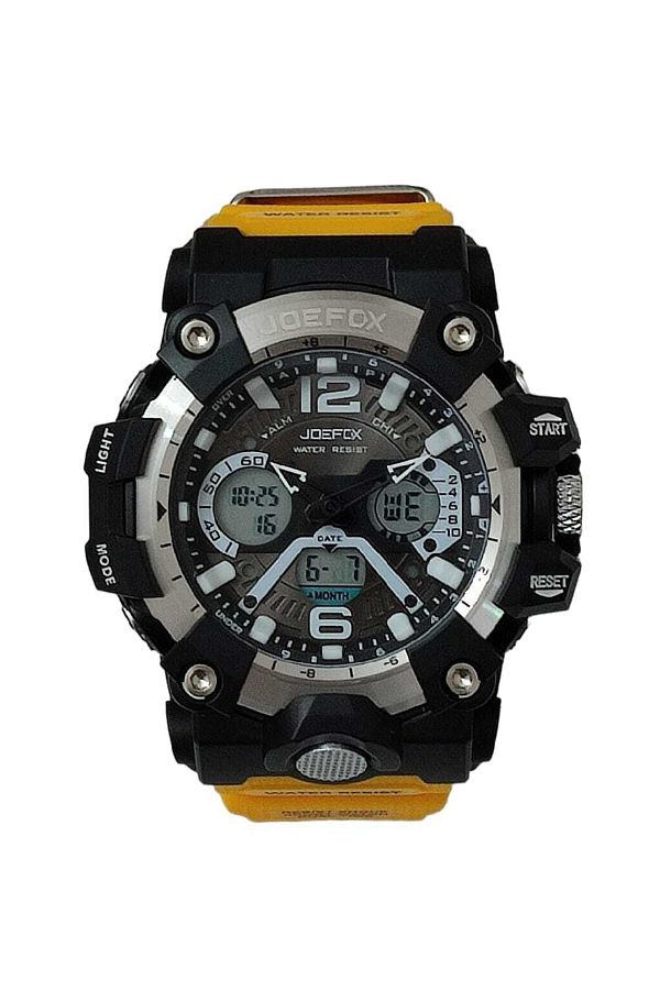 Joefox Men s Wristwatch Digital Analog Silicone Cord Yellow 1676 Trendyol