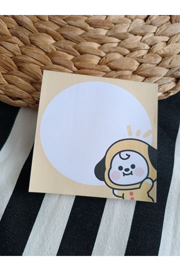 EyER Shoping-Various Figures Patterned Memopad Notepad Memo Pad Check Pluck Notebook Yellow 1