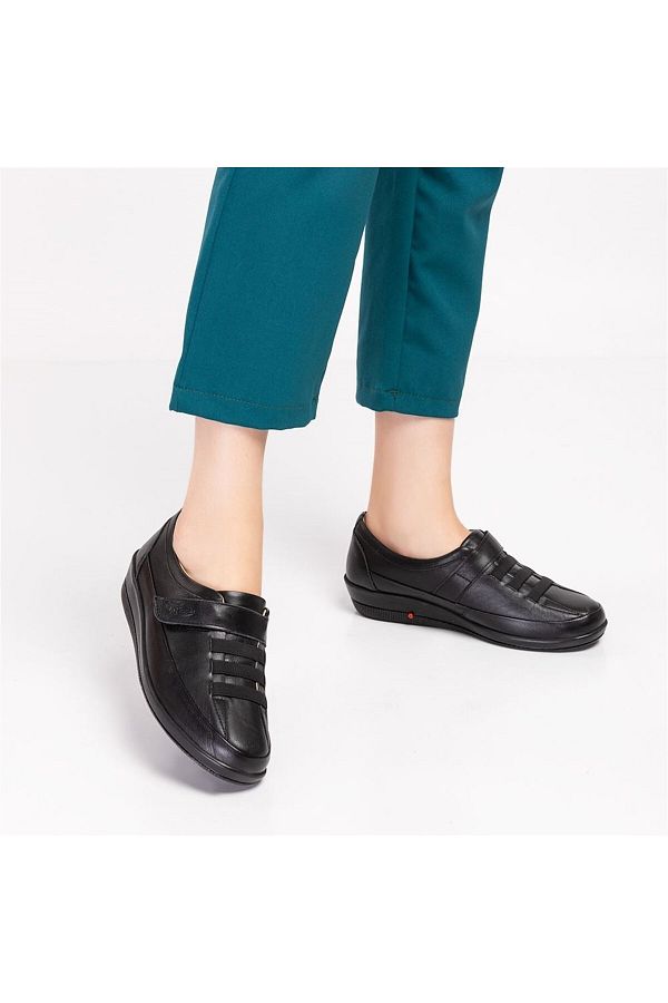 20tasar mterlik Women s Black Color Orthopedic Medical Shoes Special Leather Candy Shoes Latex Genuine Leather Shoes Trendyol