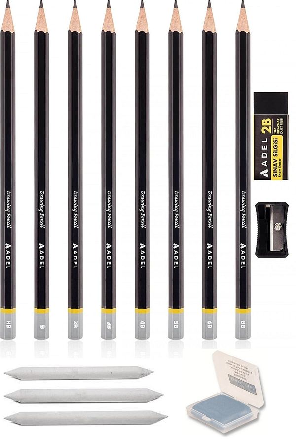 DIGERUI Graduated Pencil Charcoal Sketch Pencils Hb B 2b 3b 4b 5b 6b 8b Dough Eraser Pencil Sharpener Eraser Trendyol