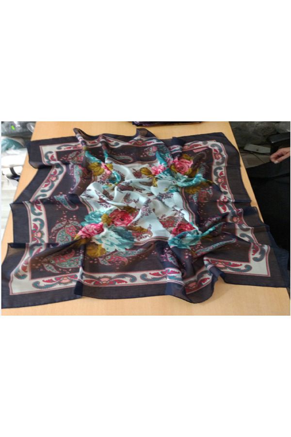 GÜZEL KAMAN-Floor Dark Blue Top Rose Pattern 1 Piece Stylish Non-Slip for Home and Outside Use 1