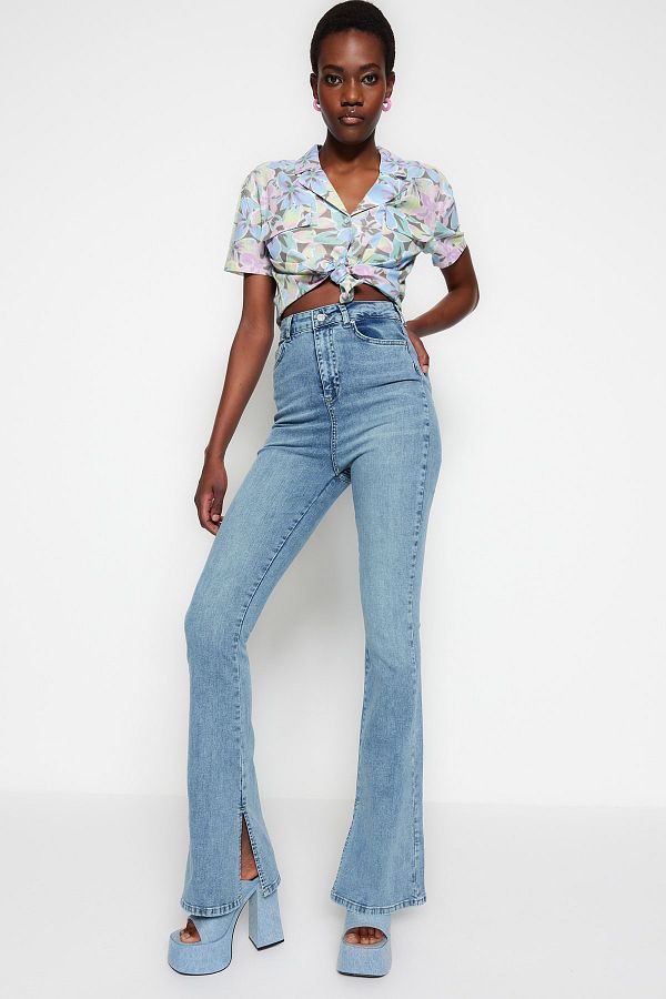 Tall high waisted flare jeans on sale