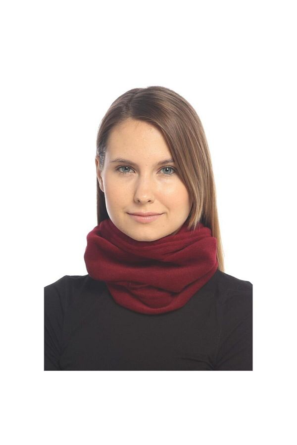 Marlux-طوق عنق نسائي من الصوف باللون العنابي وقبعة 1