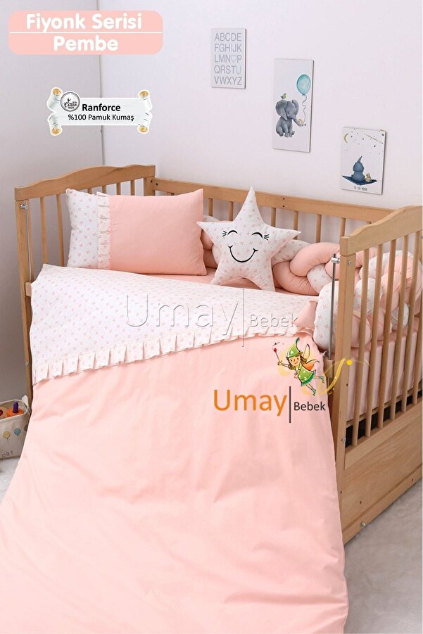 Umaybebek Bebek Nevresim Takımı, Örgü Korumalık, Çarşaf - %100 Pamuk