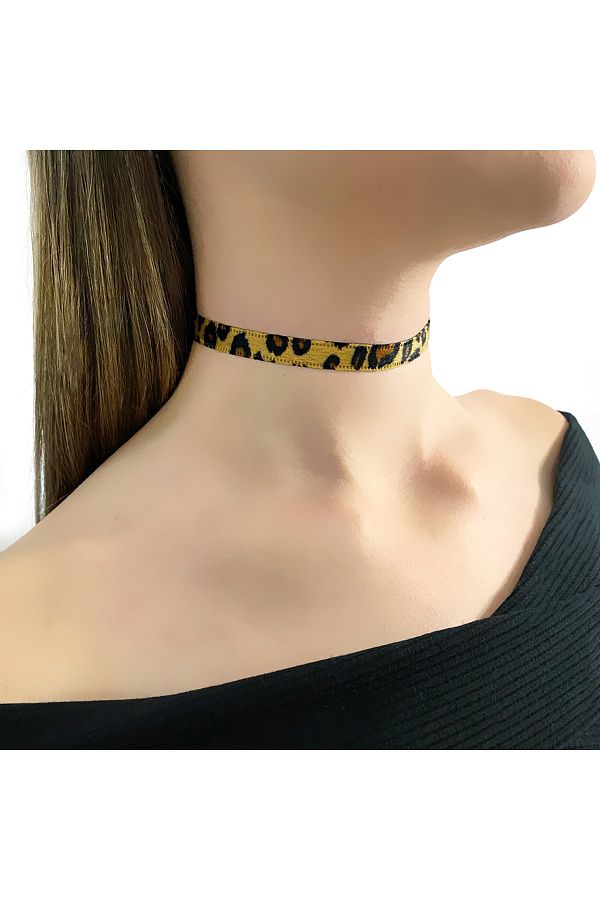 Leopard choker top
