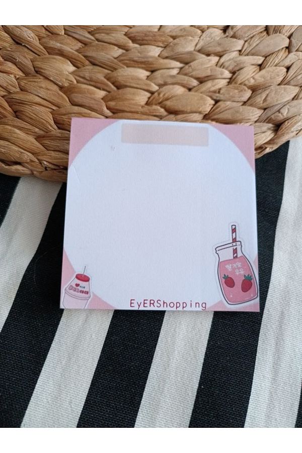 EyER Shoping-Various Figures Patterned Memopad Notepad Memo Pad Check Pluck Notebook Pink 1