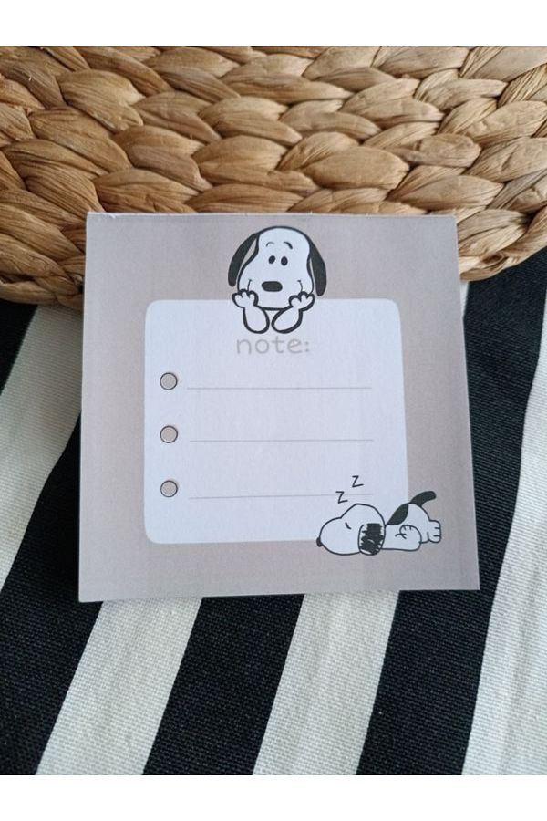 EyER Shoping-Various Figures Patterned Memopad Notepad Memo Pad Check Pluck Notebook Brown 1
