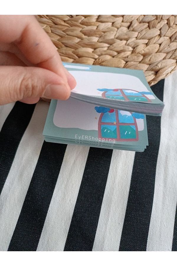 EyER Shoping-Various Figures Patterned Memopad Notepad Memo Pad Check Pluck Notebook Green 1