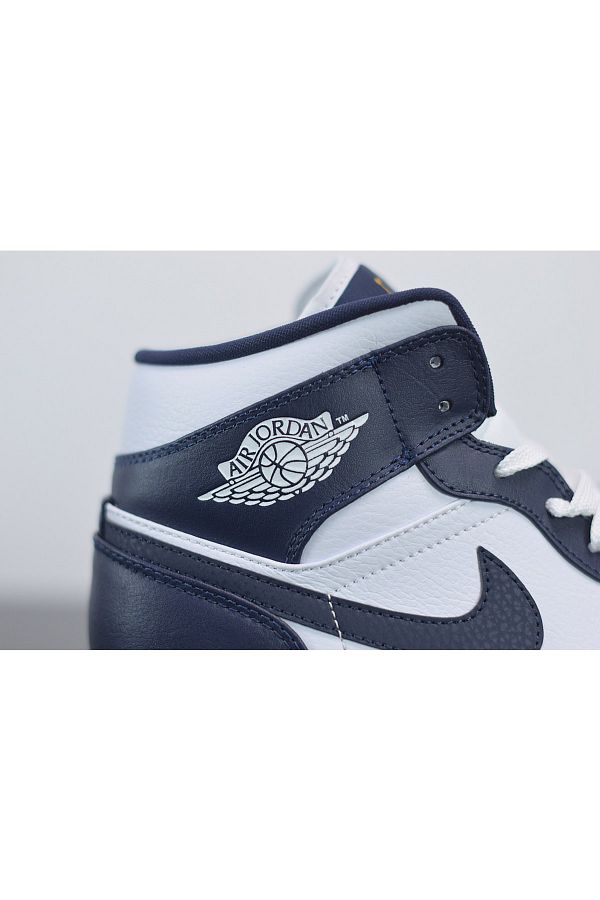 Nike Air Jordan 1 Mid White Metallic Gold Obsidian Men s Sports Shoes 554724 174 Trendyol